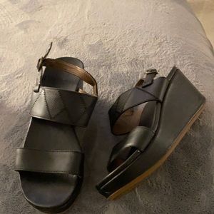 Olukai leather platform sandals